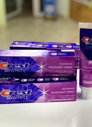 Отбеливающая зубная паста crest 3d white radiant mint whitening toothpaste, 107 г