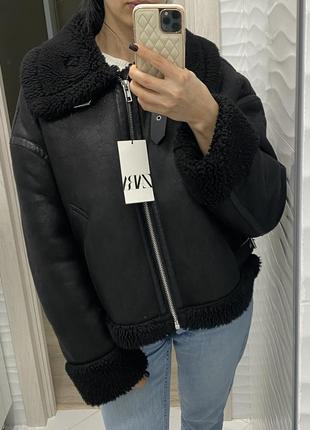 Жіноча дублянка zara нова колекція