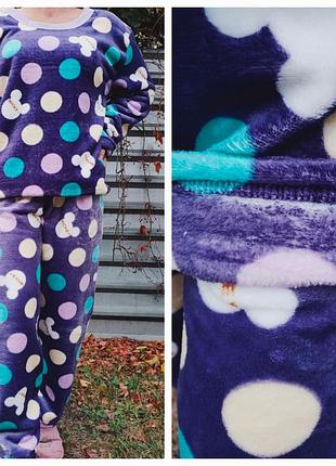 Піжама тепла жіноча махрова великого розміру