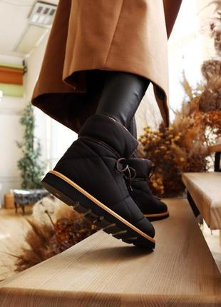 Зимові жіночі черевики lv pillow comfort ankle boot black теплі дутики луї віттон