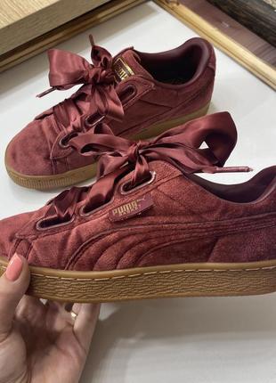 Puma basket кеды кроссовки с бантиком вельветовые пума1 фото