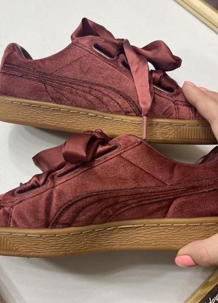 Puma basket кеды кроссовки с бантиком вельветовые пума6 фото