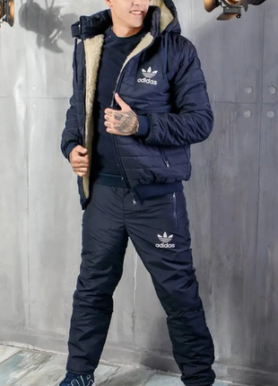 Спортивный мужской костюм  зимний на овчине + синтепон 48,50,52,54  av2405-1049iве4 фото