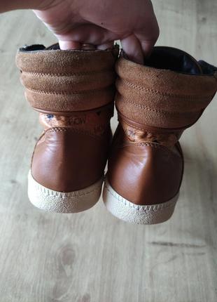 Фирменные женские кожаные кроссовки хайтопы  mcm, made in italy,оригинал. р.38.4 фото