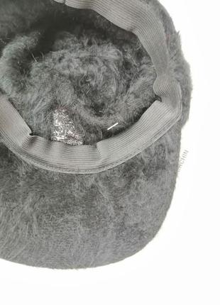 Зимова тепла кепка бейсболка ангора з вишивкою кенгуру універсальний розмір йде на резиночці всереди5 фото