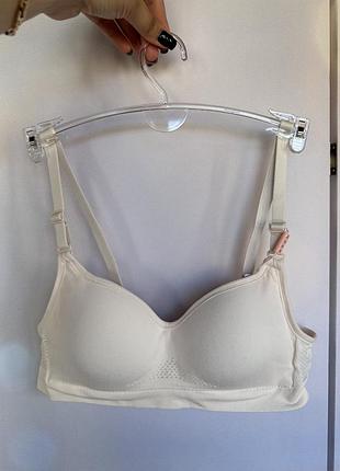 Бежевый коттоновый топ-бюстик