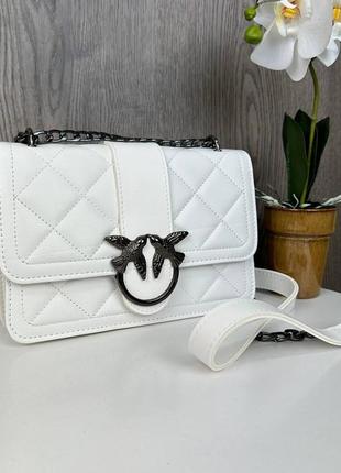 Женская мини сумочка клатч в стиле пинко с птичками, маленькая сумка на цепочке pinko r_899