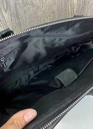 Мужская кожаная сумка для документов черная деловая | мужской деловой портфель а4 натуральная кожа для работы7 фото