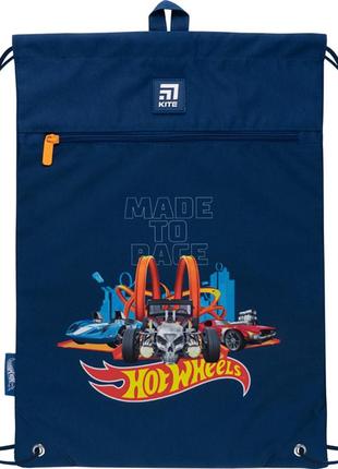 Сумка для взуття kite шкільна для хлопчика 46x33 см hot wheels (hw22-601m-2)