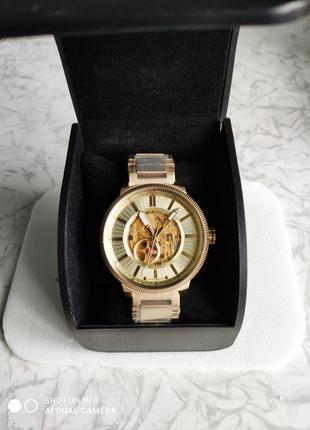 Часы новые механические автоматические ax armani exchange, новые, позолота, 49mm, оригинал!2 фото