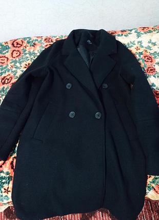 Пальто черное cropp