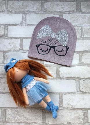 Детская трикотажная шапка на девочку anpa 52-54