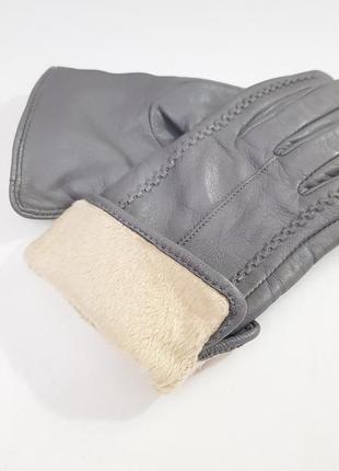 Изумительный кожаные перчатки на флисе5 фото