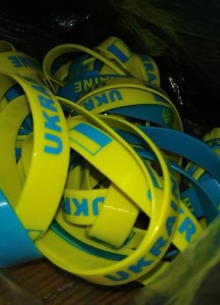 Силиконовый браслет украинская желто-голубые браслеты7 фото