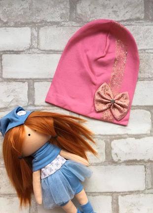 Дитячий демісезонний трикотажна шапочка на дівчинку 50-54