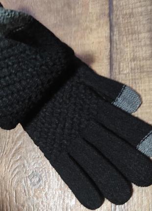 Перчатки сенсорные черные теплые зимние