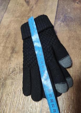 Перчатки сенсорные черные теплые зимние