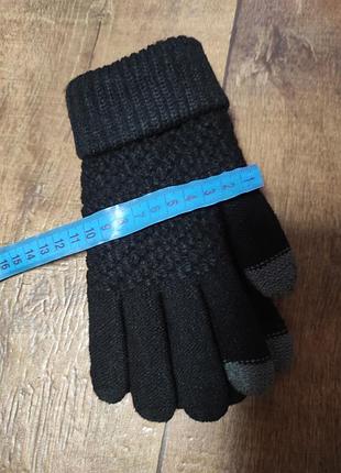 Перчатки сенсорные черные теплые зимние