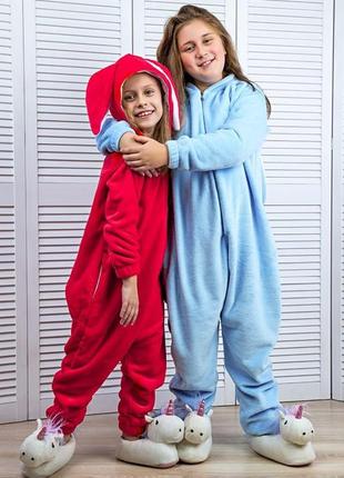 Кігурумі піжама блакитна, дитячий теплий комбінезон на блискавці  для дому на хлопчика та дівчинку7 фото
