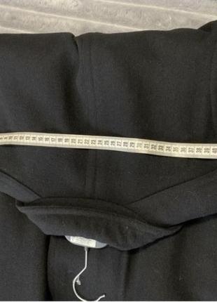 Стильное черное длинное пальто шерсть8 фото