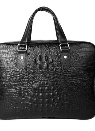 Кожаный портфель для документов мужской женский под рептилию, сумка для бумаг натуральная кожа рептилия r_23994 фото
