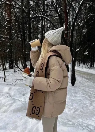 Теплая стильная зимняя куртка оверсайз