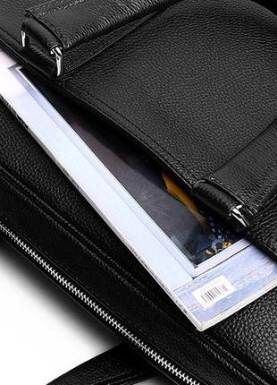 Мужская кожаная сумка портфель для документов формат а4. кожаный портфель для бумаг и папок r_24999 фото