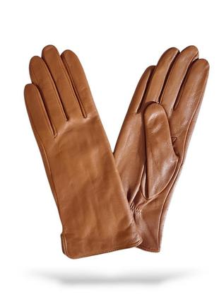 Перчатки женские кожаные рыжего цвета pitas ln0022z-25