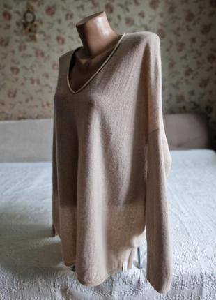 🌈🕊️🌻  женский кашемировый бежево пудровый пуловер свитер henry christ люкс2 фото