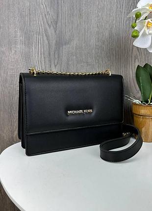 Стильная женская мини сумочка в стиле майкл корс черная r_849