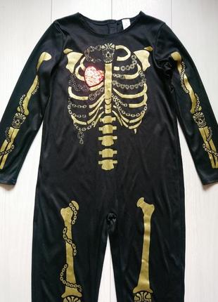 Карнавальный костюм скелет золотой на хеллоуин halloween