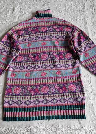 🌈🕊️🌻 женский дизайнерский в цветочный принт свитер гольф туника kenzo оригинал6 фото