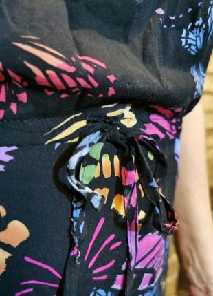 Платье с разрезами сарафан из вискозы george  длинное макси принт цветы бабочек5 фото
