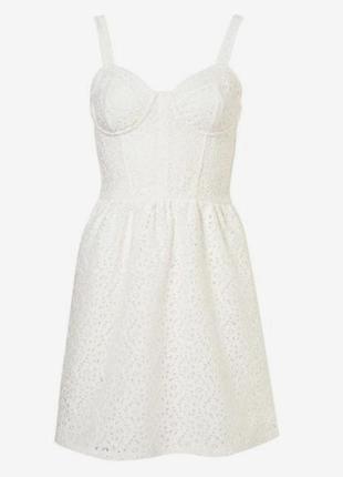 Белое платье xs платье кружево xs topshop1 фото