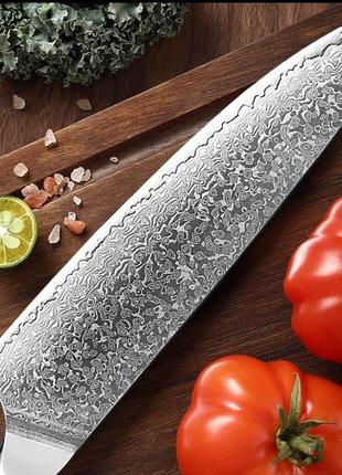 Кованный кухонный шеф нож 8 дюймов из 67 слоев дамасской стали vg105 фото