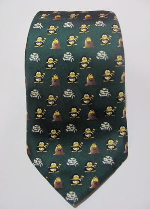 Шелковый галстук bhs стильной расцветкой пингвин