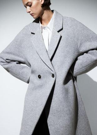 Двобортне пальто з вовною h&m premium 10941540073 фото