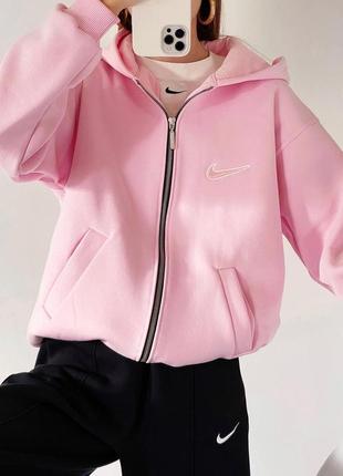 Nike vintage pink metal zip hoodie