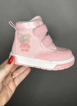 Демисезонные ботинки класик розовые для девочки на флисе р 247 фото