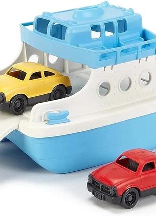 Розвиваючий набір green toys для ванни, еко іграшка, корабель,яхта, машинки