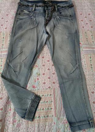 Укорочені джинси/потерті чиносы з поясом blanco 38 р m1 фото