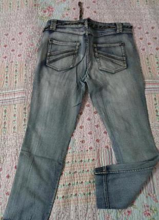Укорочені джинси/потертые чиносы с поясом blanco 38 р m2 фото