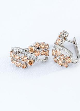 Серебряные серьги с фианитом 217cz-7410
