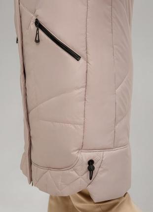 Демисезонное пальто стеганое каталония больших размеров 52-62 размеры разные цвета бежевое4 фото