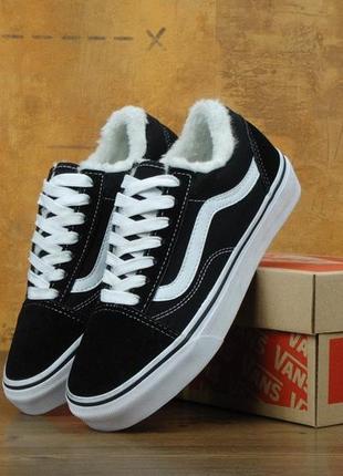 Кеди vans wit old skool зимові з хутром