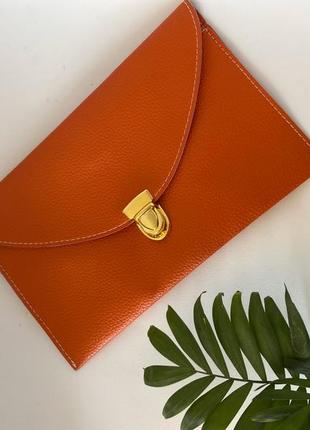Клатч конверт рыжий