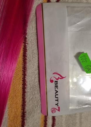 Пряди на заколках 5шт розовые 7935