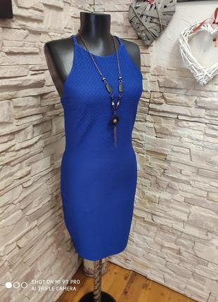 Стильное красивое структурированое платье синее от miss selfridge