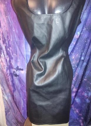 Кожаное неформальный готический рокерское фетиш платье из эко кожи с ремешками misfitz3 фото