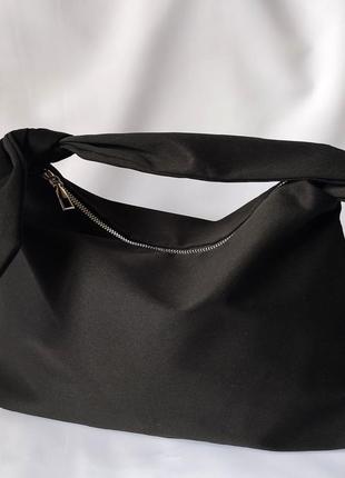 Стильная черная сумочка хобо8 фото
